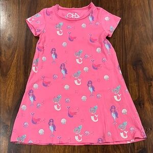 Chaser Size 5 SS Pink Mermaid Print Dress